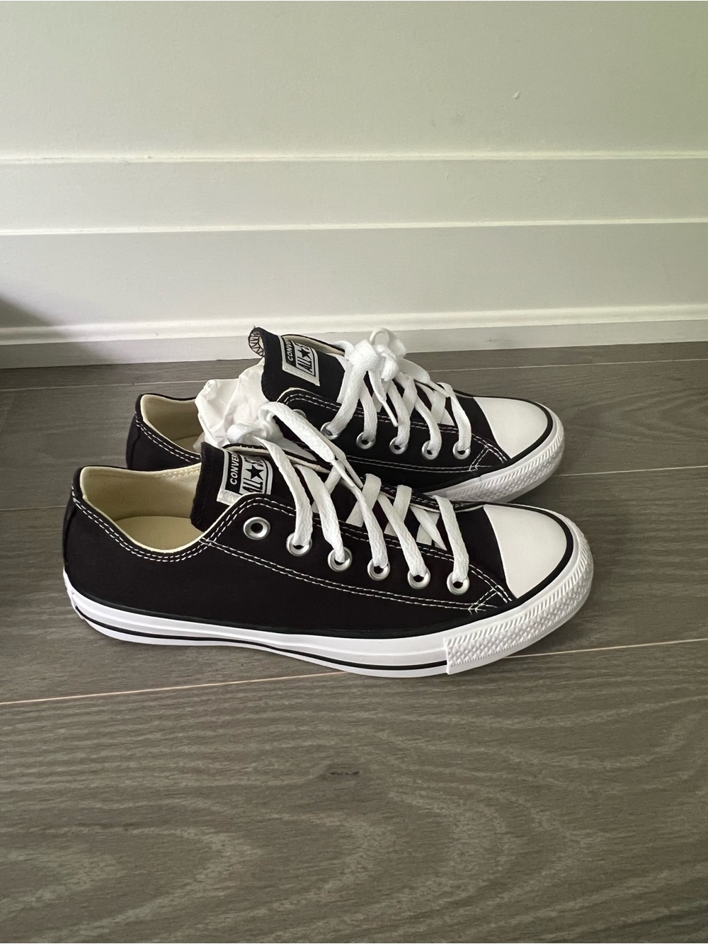 Converse Low Top Canvas Sneakers - Black & White